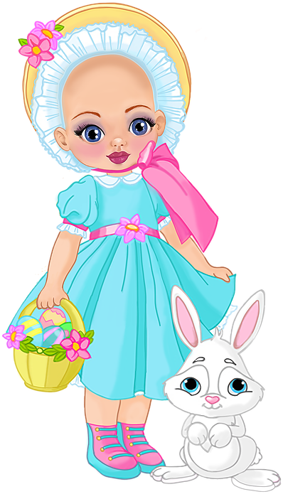 Easter Babyand Bunny PNG Image