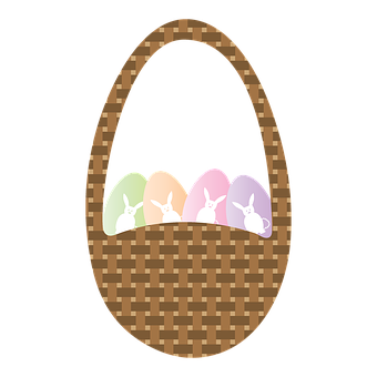 Easter Basket Egg Design PNG Image