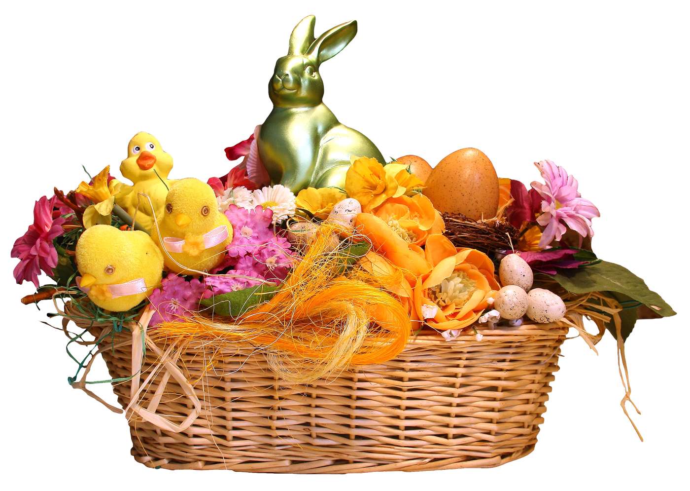 Easter Basketwith Decorationsand Toys PNG Image