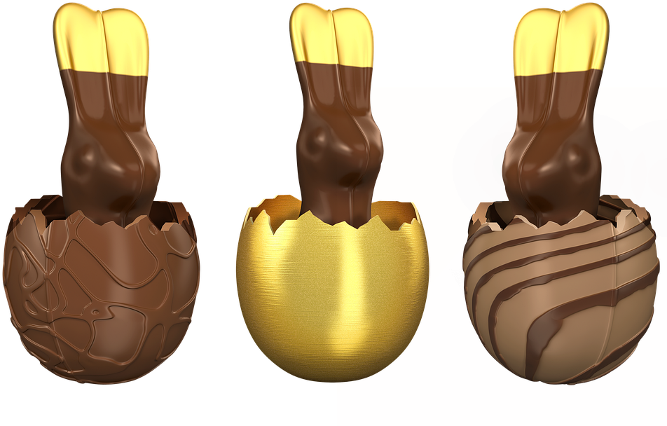 Easter Bunny Chocolate Eggs PNG Image