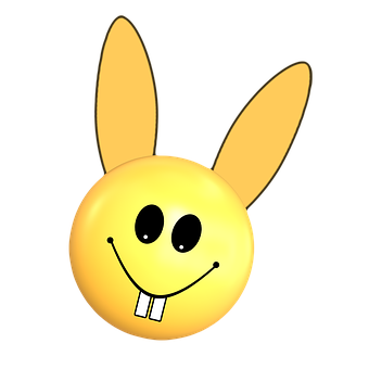 Easter Bunny Emoji Smile PNG Image