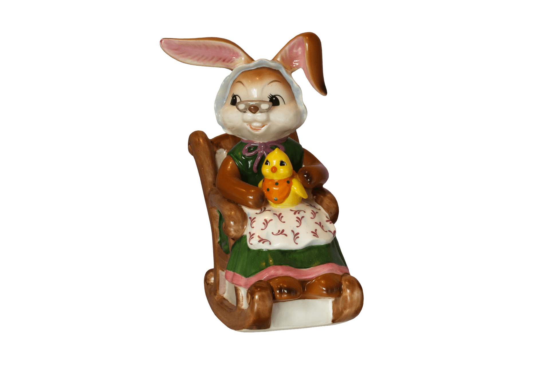 Easter Bunny Figurine With Chick PNG Image