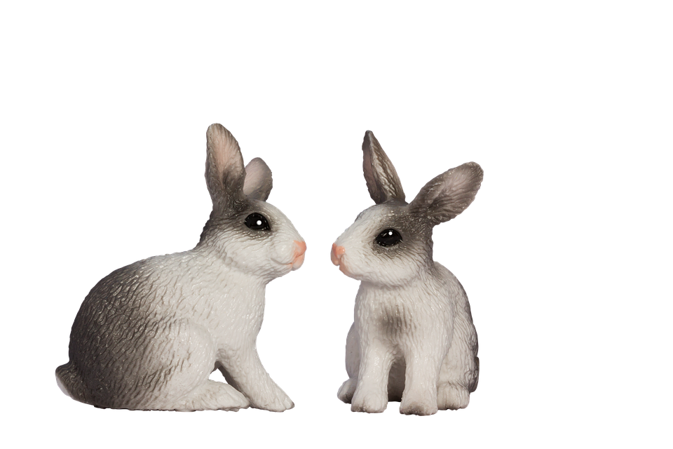 Easter Bunny Figurines PNG Image