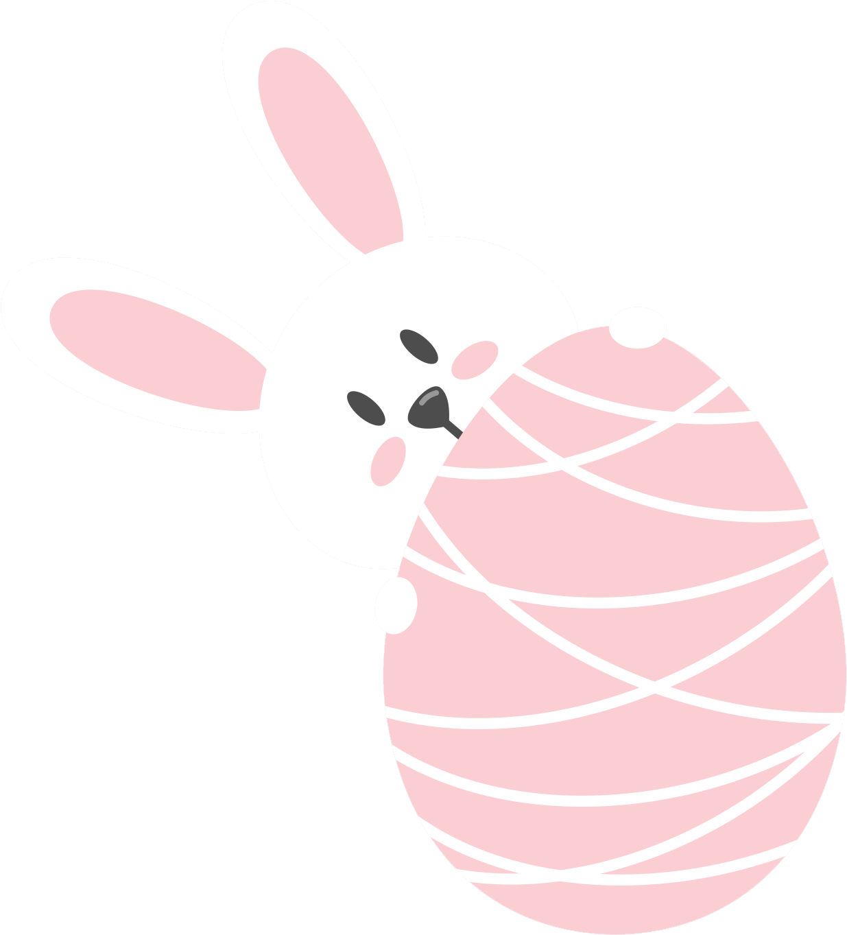 Easter Bunny Hugging Egg.png PNG Image