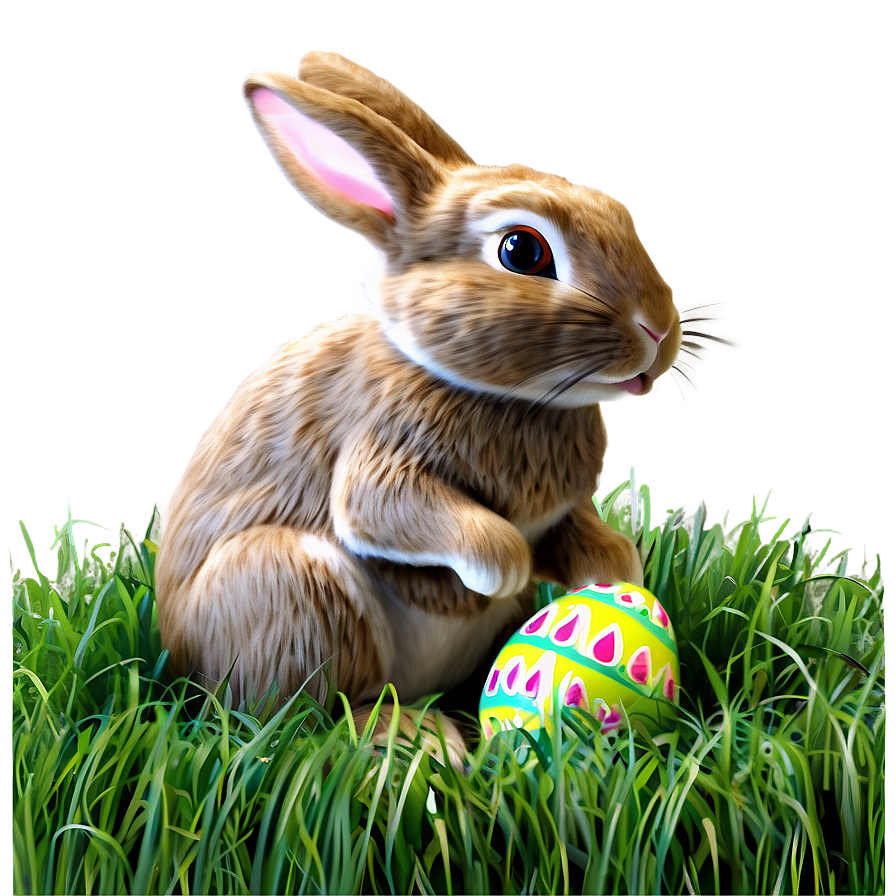 Easter Bunny In Grass Png 05232024 PNG Image