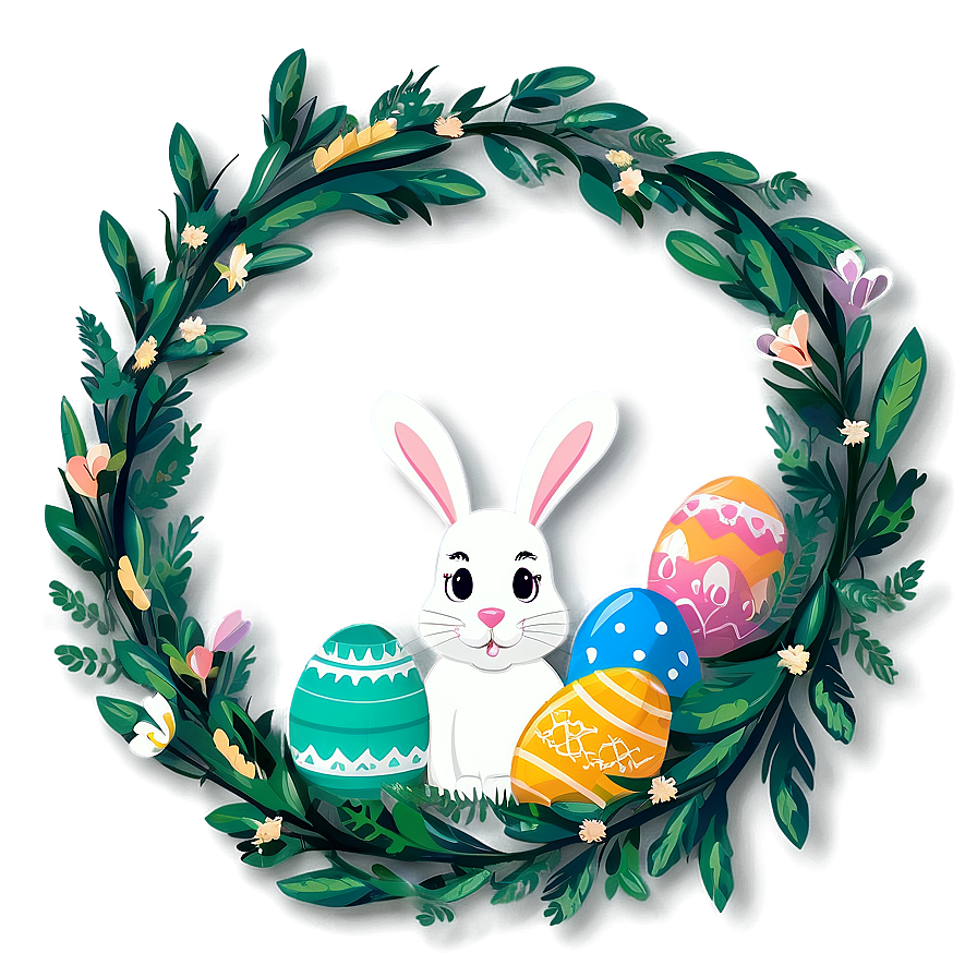 Easter Bunny With Wreath Png Jgq53 PNG Image