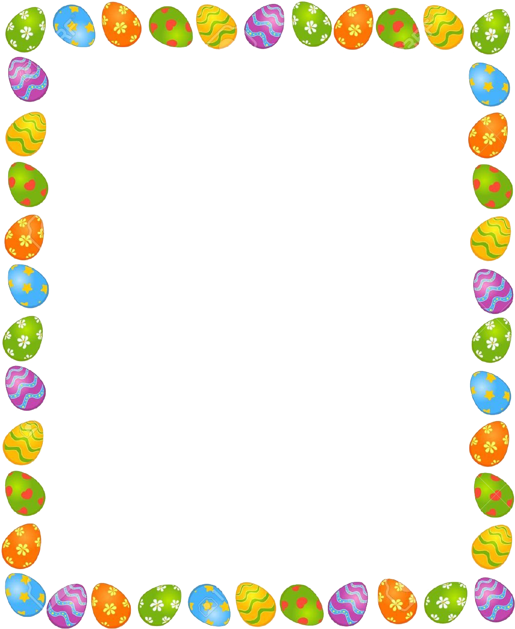 Easter Egg Border Clipart PNG Image