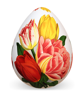 Easter Egg Tulip Design PNG Image