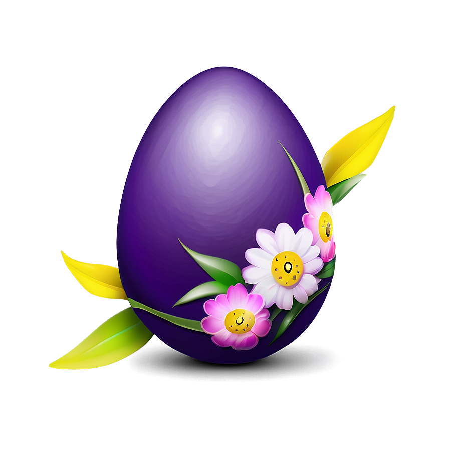 Easter Egg With Flowers Png Erv PNG Image