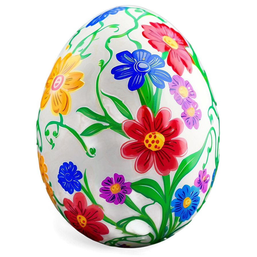 Easter Egg With Flowers Png Stj PNG Image