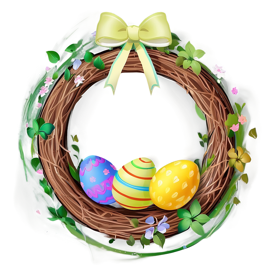 Easter Egg Wreath Png 05252024 PNG Image