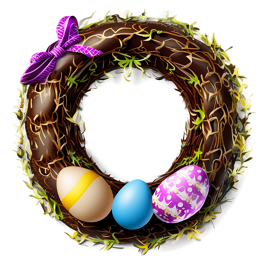 Easter Egg Wreath Png Nem PNG Image