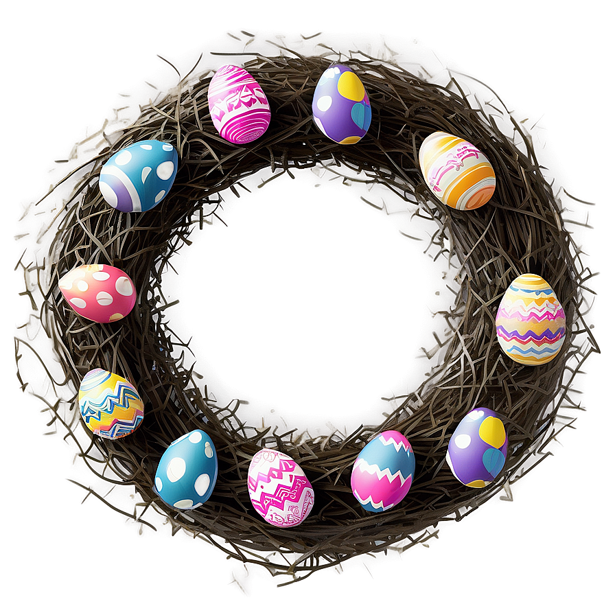 Easter Egg Wreath Png Rxk81 PNG Image