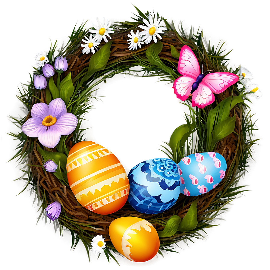 Easter Egg Wreath Png Vrb PNG Image