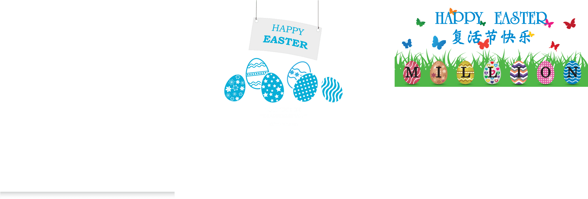 Easter Greeting Bannerand Eggs PNG Image