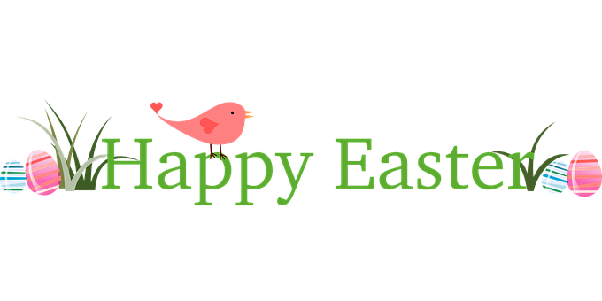 Easter Greetingwith Birdand Eggs PNG Image