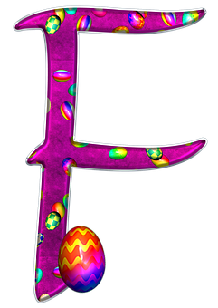 Easter Themed Letter E PNG Image