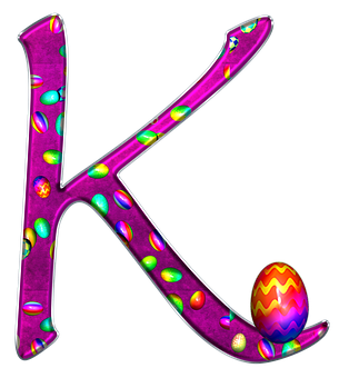 Easter Themed Letter K PNG Image