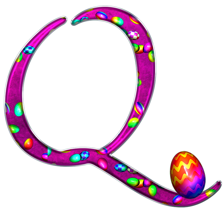 Easter Themed Letter Q PNG Image