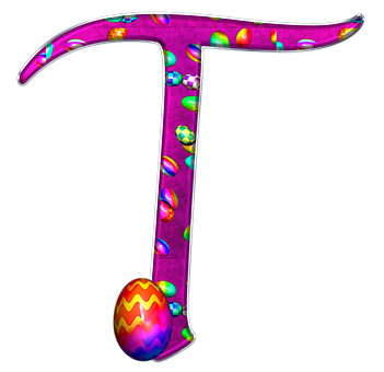 Easter Themed Letter T PNG Image