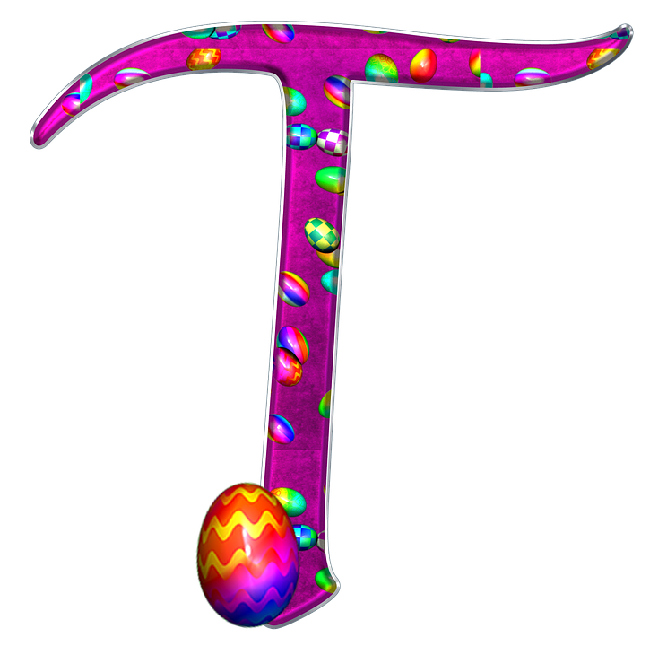 Easter Themed Letter T PNG Image