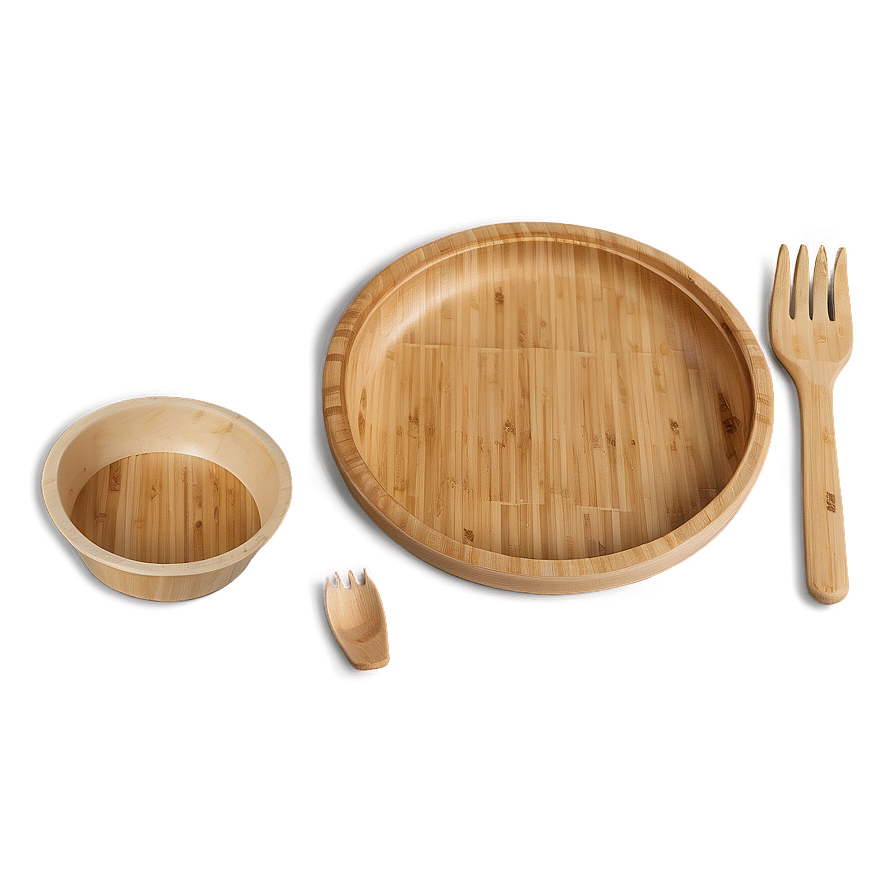 Eco-friendly Bamboo Plates Png Qvv9 PNG Image