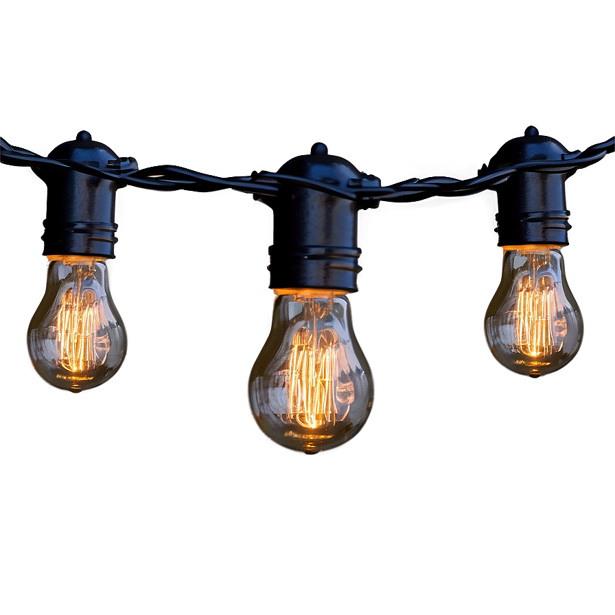 Edison Bulb String Light Png Tsx47 PNG Image