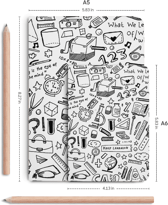 Educational Doodle Notebook Cover PNG Image