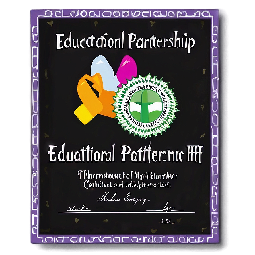 Educational Partnership Certificate Png Dqu92 PNG Image