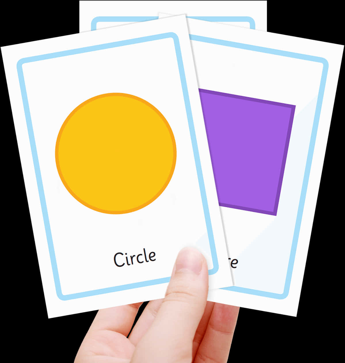 Educational Shape Cards Held PNG Image