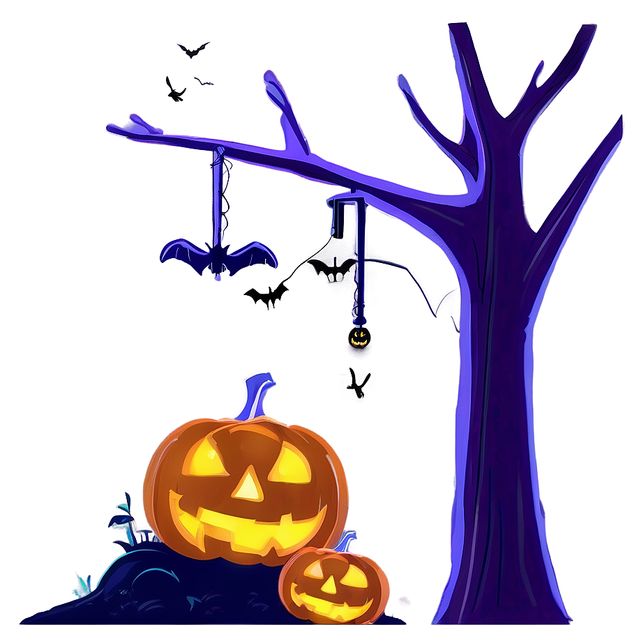 Eerie Halloween Cartoon Town Png 06252024 PNG Image