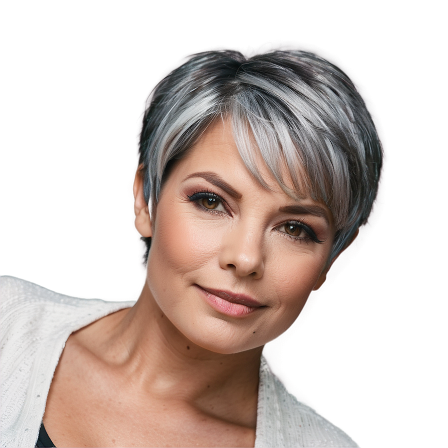 Effortless Grey Hair Styles Png 06282024 PNG Image