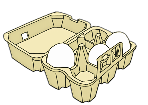 Egg Carton With Three Eggs PNG Image