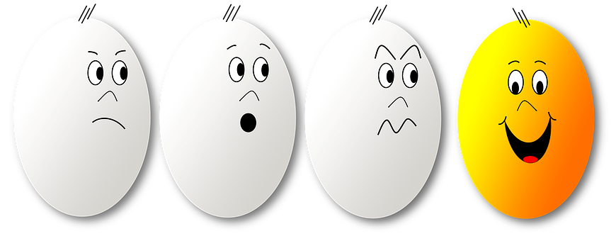 Eggs With Facial Expressions PNG Image