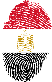 Egyptian Flag Fingerprint Art PNG Image