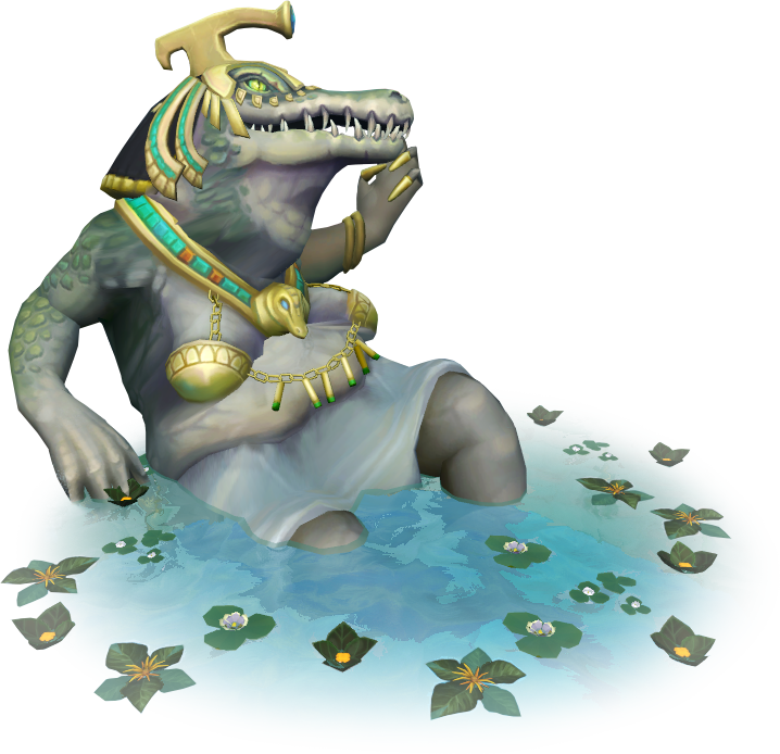 Egyptian Themed Alligator Statue PNG Image