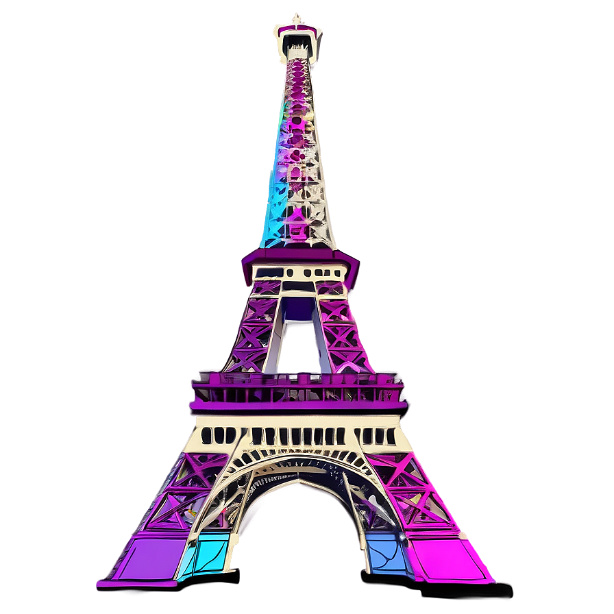 Eiffel Tower Colorful Artwork Png 05212024 PNG Image