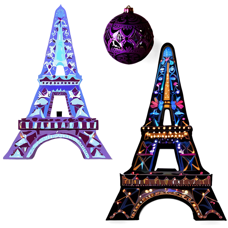 Eiffel Tower Festive Decorations Png 05212024 PNG Image