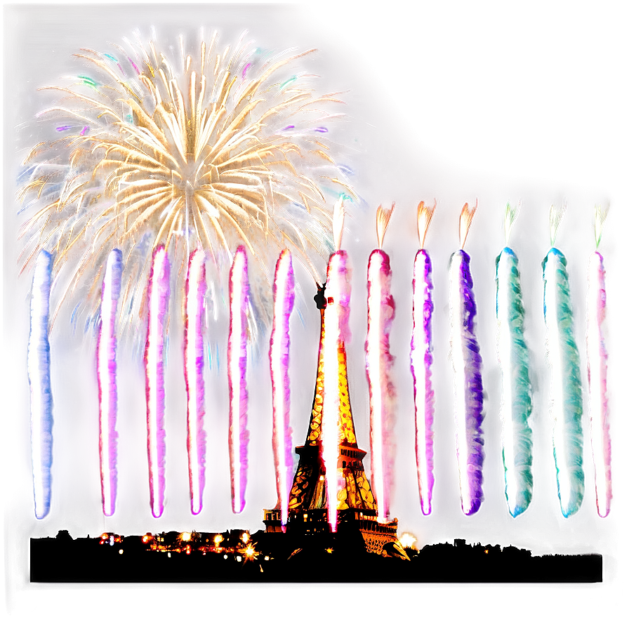 Eiffel Tower Fireworks Celebration Png Oqq53 PNG Image