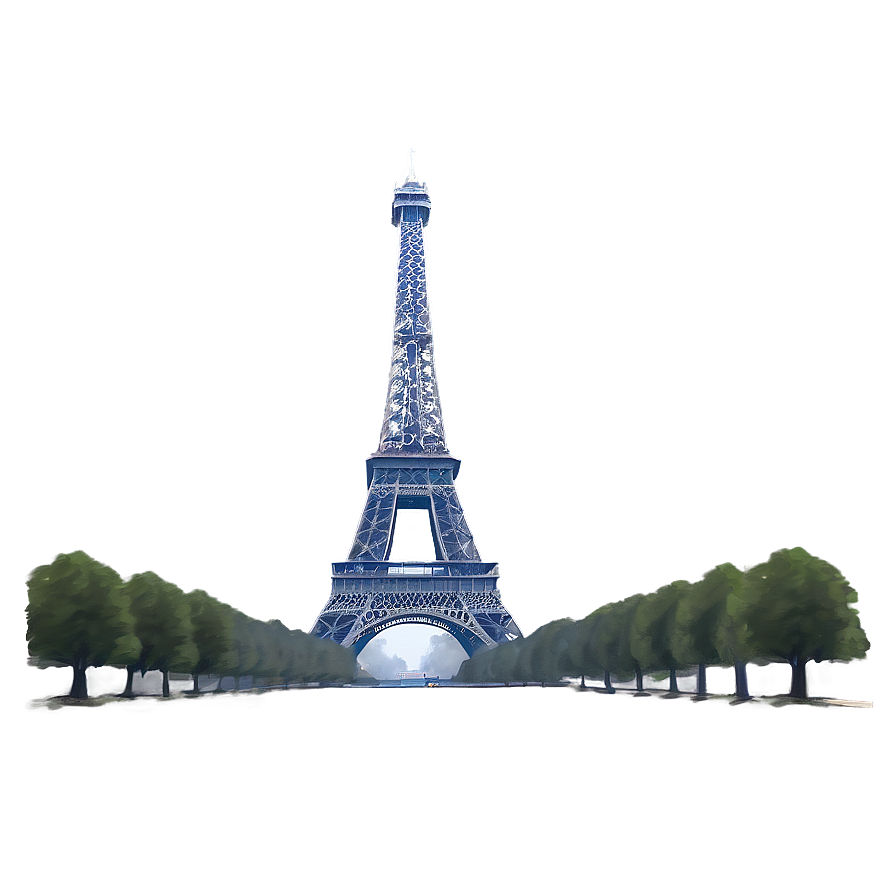 Eiffel Tower Foggy Morning Png Fwj87 PNG Image