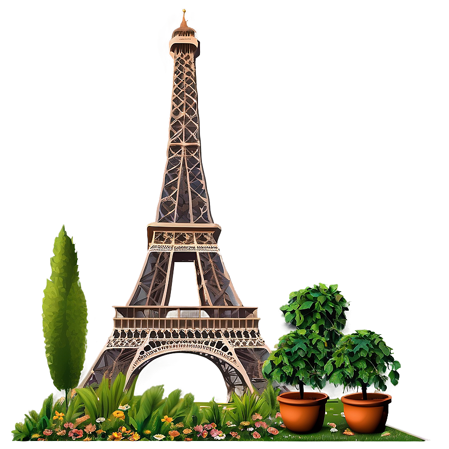 Eiffel Tower Garden View Png 05212024 PNG Image