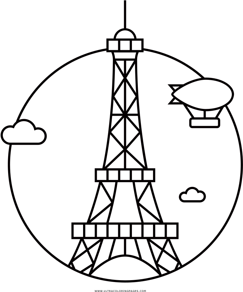 Eiffel Tower Line Art Illustration PNG Image