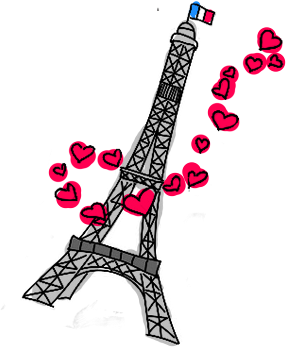 Eiffel Tower Love Illustration PNG Image