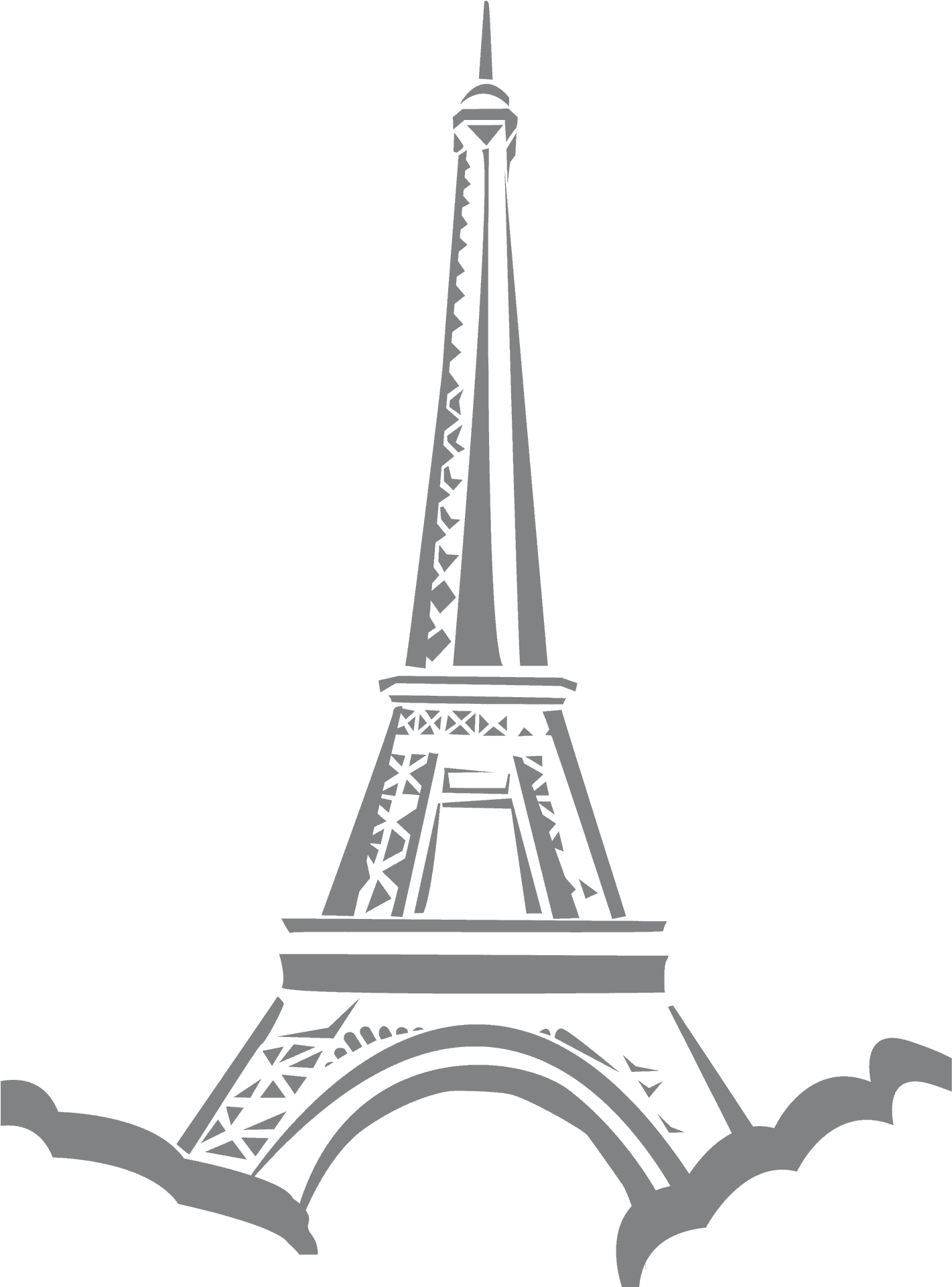 Eiffel Tower Silhouette Graphic PNG Image