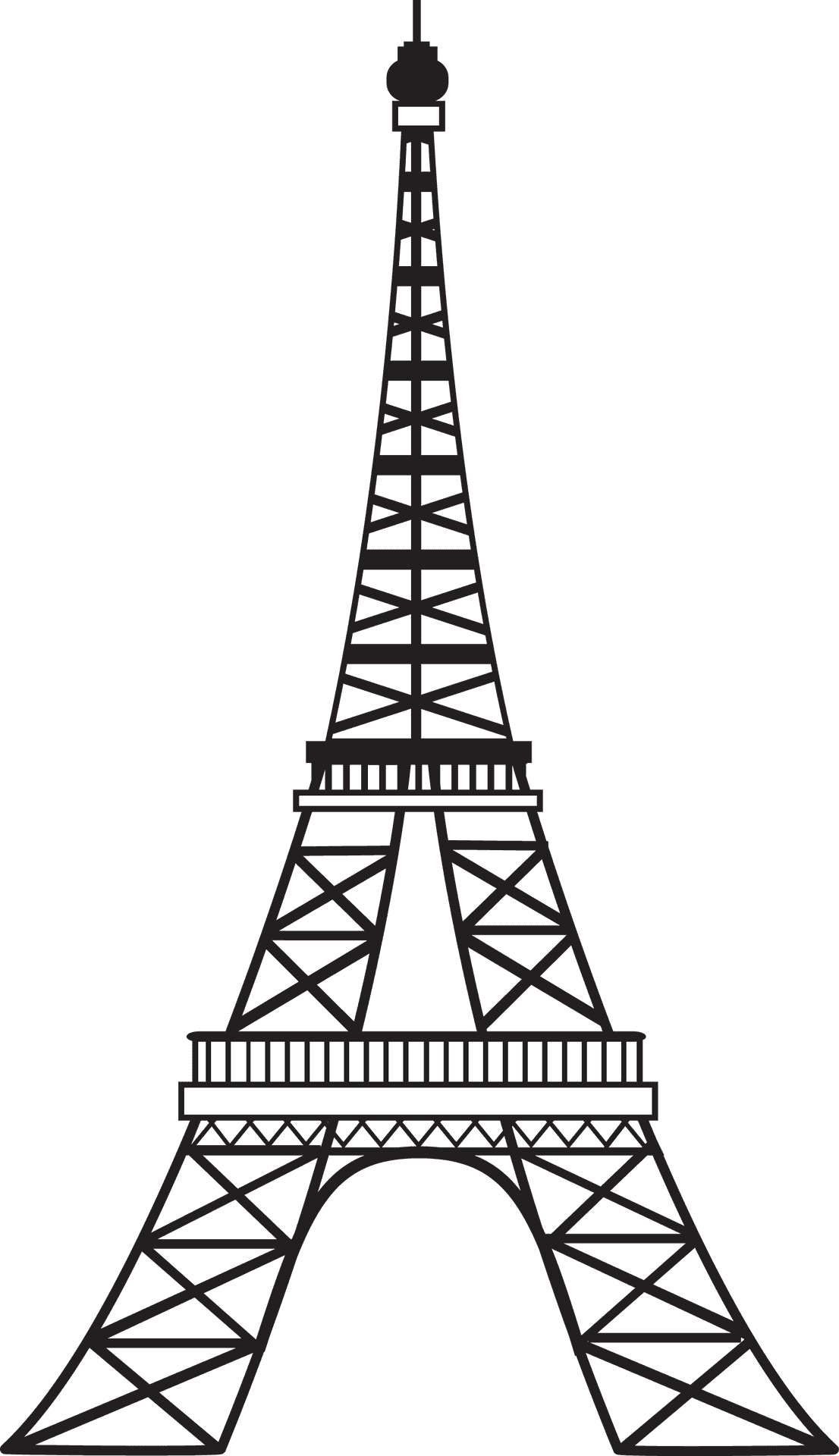 Eiffel Tower Silhouette PNG Image