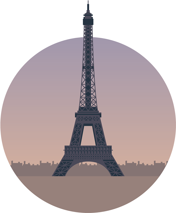 Eiffel Tower Silhouetteat Dusk PNG Image