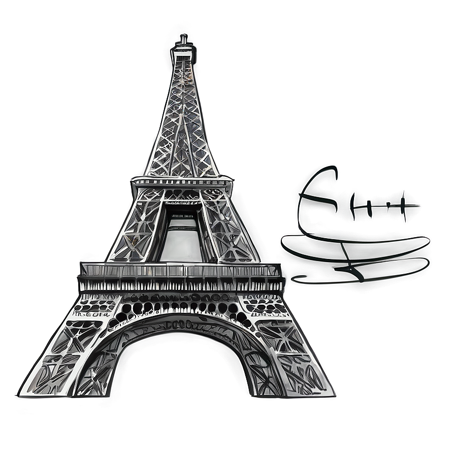 Eiffel Tower Sketch Drawing Png Pxf PNG Image