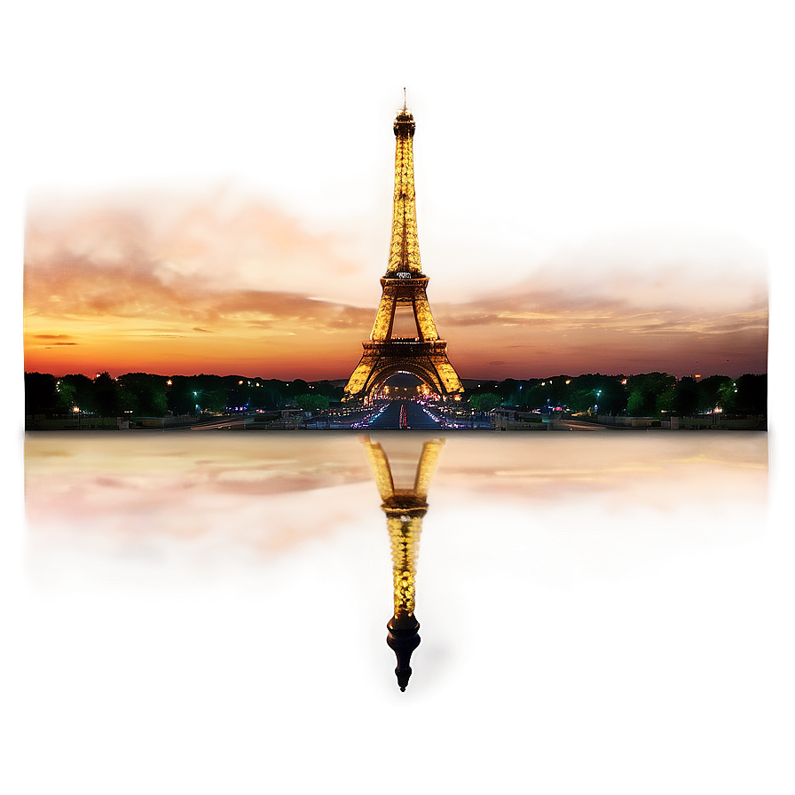 Eiffel Tower Sunset Scene Png Cxw44 PNG Image