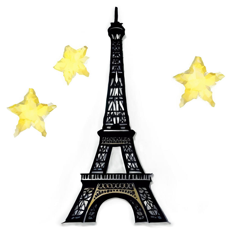 Eiffel Tower Under Starry Night Png 37 PNG Image