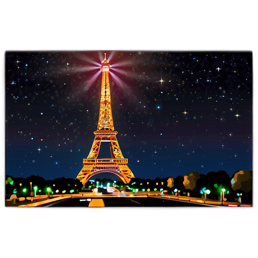 Eiffel Tower Under Starry Night Png 58 PNG Image